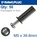 RAWLNUT+SCREW M5X39.8MM X50-BOX
